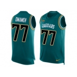 Men Nike Jacksonville Jaguars #77 Patrick Omameh Limited Teal Green Player Name & Number Tank Top NFL Jersey