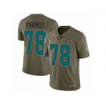 Men Nike Jacksonville Jaguars #78 Jermey Parnell Limited Olive 2017 Salute to Service NFL Jersey