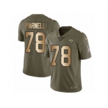 Men Nike Jacksonville Jaguars #78 Jermey Parnell Limited Olive Gold 2017 Salute to Service NFL Jersey