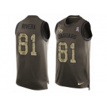 Men Nike Jacksonville Jaguars #81 Mychal Rivera Limited Green Salute to Service Tank Top NFL Jersey