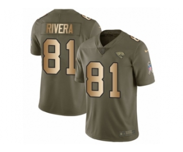 Men Nike Jacksonville Jaguars #81 Mychal Rivera Limited Olive Gold 2017 Salute to Service NFL Jersey