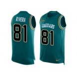 Men Nike Jacksonville Jaguars #81 Mychal Rivera Limited Teal Green Player Name & Number Tank Top NFL Jersey