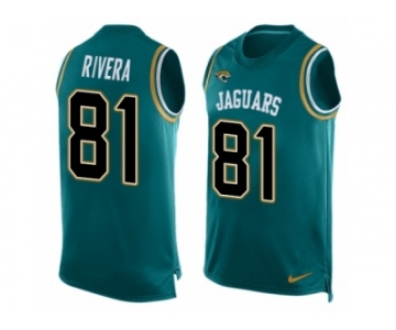 Men Nike Jacksonville Jaguars #81 Mychal Rivera Limited Teal Green Player Name & Number Tank Top NFL Jersey