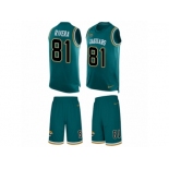 Men Nike Jacksonville Jaguars #81 Mychal Rivera Limited Teal Green Tank Top Suit NFL Jersey