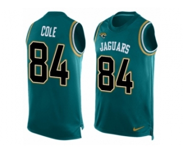 Men Nike Jacksonville Jaguars #84 Keelan Cole Limited Teal Green Player Name & Number Tank Top NFL Jersey