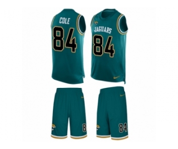 Men Nike Jacksonville Jaguars #84 Keelan Cole Limited Teal Green Tank Top Suit NFL Jersey