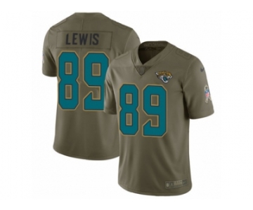 Men Nike Jacksonville Jaguars #89 Marcedes Lewis Limited Olive 2017 Salute to Service NFL Jersey