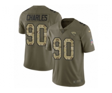 Men Nike Jacksonville Jaguars #90 Stefan Charles Limited Olive Camo 2017 Salute to Service NFL Jersey