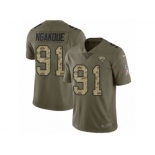 Men Nike Jacksonville Jaguars #91 Yannick Ngakoue Limited Olive Camo 2017 Salute to Service NFL Jersey