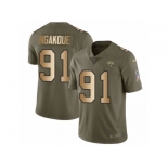 Men Nike Jacksonville Jaguars #91 Yannick Ngakoue Limited Olive Gold 2017 Salute to Service NFL Jersey