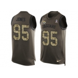 Men Nike Jacksonville Jaguars #95 Abry Jones Limited Green Salute to Service Tank Top NFL Jersey