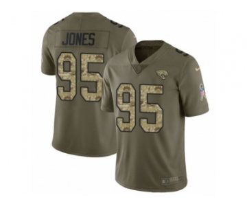 Men Nike Jacksonville Jaguars #95 Abry Jones Limited Olive Camo 2017 Salute to Service NFL Jersey