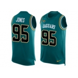 Men Nike Jacksonville Jaguars #95 Abry Jones Limited Teal Green Player Name & Number Tank Top NFL Jersey