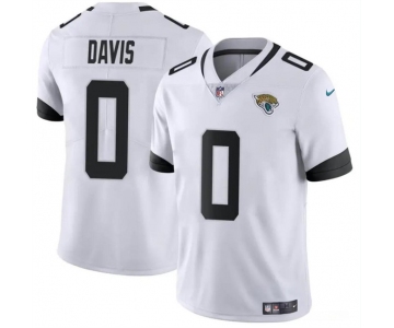 Men's Jacksonville Jaguars #0 Gabe Davis White Vapor Untouchable Limited Football Stitched Jersey