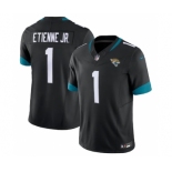 Men's Jacksonville Jaguars #1 Travis Etienne Jr. Black 2023 F.U.S.E Vapor Untouchable Limited Football Stitched Jersey