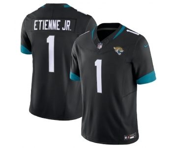 Men's Jacksonville Jaguars #1 Travis Etienne Jr. Black 2023 F.U.S.E Vapor Untouchable Limited Football Stitched Jersey