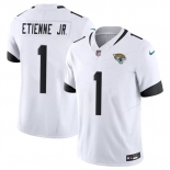 Men's Jacksonville Jaguars #1 Travis Etienne Jr. White 2023 F.U.S.E Vapor Untouchable Limited Football Stitched Jersey