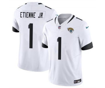 Men's Jacksonville Jaguars #1 Travis Etienne Jr. White 2023 F.U.S.E Vapor Untouchable Limited Football Stitched Jersey