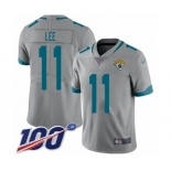 Men's Jacksonville Jaguars #11 Marqise Lee Silver Inverted Legend Limited 100th Season Football Jersey