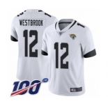 Men's Jacksonville Jaguars #12 Dede Westbrook White Vapor Untouchable Limited Player 100th Season Football Jersey