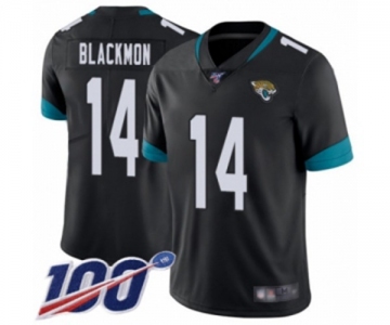 Men's Jacksonville Jaguars #14 Justin Blackmon Black Team Color Vapor Untouchable Limited Player 100th Season Football Jersey