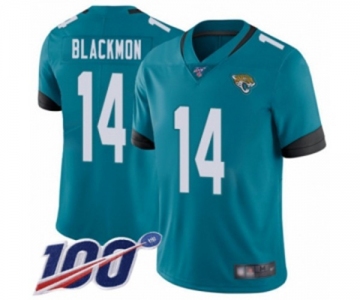 Men's Jacksonville Jaguars #14 Justin Blackmon Teal Green Alternate Vapor Untouchable Limited Player 100th Season Football Jersey