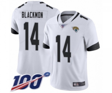 Men's Jacksonville Jaguars #14 Justin Blackmon White Vapor Untouchable Limited Player 100th Season Football Jersey