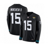 Men's Jacksonville Jaguars #15 Gardner Minshew II Limited Black Therma Long Sleeve Football Jersey