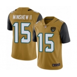 Men's Jacksonville Jaguars #15 Gardner Minshew II Limited Gold Rush Vapor Untouchable Football Jersey