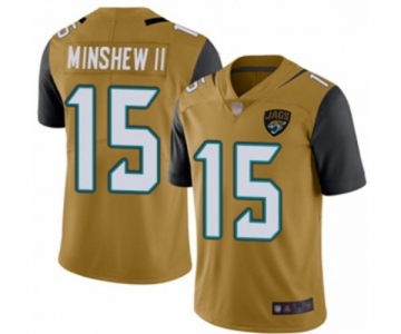 Men's Jacksonville Jaguars #15 Gardner Minshew II Limited Gold Rush Vapor Untouchable Football Jersey