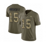 Men's Jacksonville Jaguars #15 Gardner Minshew II Limited Olive Camo 2017 Salute to Service Football Jersey