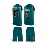 Men's Jacksonville Jaguars #15 Gardner Minshew II Limited Teal Green Tank Top Suit Football Jersey