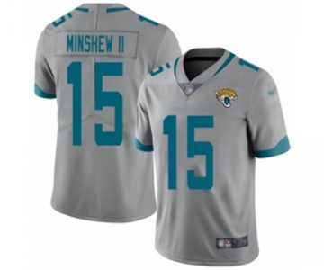 Men's Jacksonville Jaguars #15 Gardner Minshew II Silver Inverted Legend Limited Football Jersey