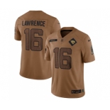 Men's Jacksonville Jaguars #16 Trevor Lawrence 2023 Brown Salute To Service Vapor Untouchable Limited Football Stitched Jersey