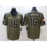 Men's Jacksonville Jaguars #16 Trevor Lawrence Nike Olive 2021 Salute To Service Limited Player Jersey