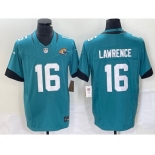 Men's Jacksonville Jaguars #16 Trevor Lawrence Teal 2023 FUSE Vapor Limited Stitched Jersey