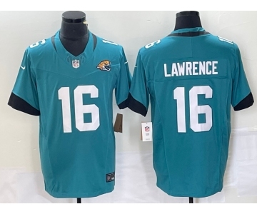 Men's Jacksonville Jaguars #16 Trevor Lawrence Teal 2023 FUSE Vapor Limited Stitched Jersey