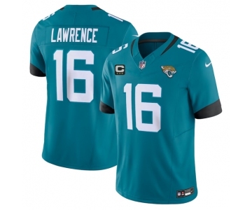 Men's Jacksonville Jaguars #16 Trevor Lawrence Teal 2023 F.U.S.E With 3- Star C Patch Vapor Untouchable Limited Football Stitched Jersey