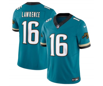 Men's Jacksonville Jaguars #16 Trevor Lawrence Teal 2024 F.U.S.E. Prowler Throwback Vapor Limited Football Stitched Jersey