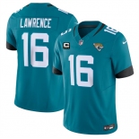 Men's Jacksonville Jaguars #16 Trevor Lawrence Teal With 4-Star C Patch Vapor Untouchable Limited Stitched Jersey