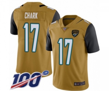 Men's Jacksonville Jaguars #17 DJ Chark Limited Gold Rush Vapor Untouchable 100th Season Football Jersey