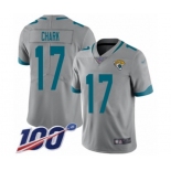 Men's Jacksonville Jaguars #17 DJ Chark Silver Inverted Legend Limited 100th Season Football Jersey