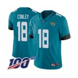 Men's Jacksonville Jaguars #18 Chris Conley Teal Green Alternate Vapor Untouchable Limited Player 100th Season Football Jersey