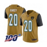 Men's Jacksonville Jaguars #20 Jalen Ramsey Limited Gold Rush Vapor Untouchable 100th Season Football Jersey