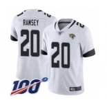 Men's Jacksonville Jaguars #20 Jalen Ramsey White Vapor Untouchable Limited Player 100th Season Football Jersey