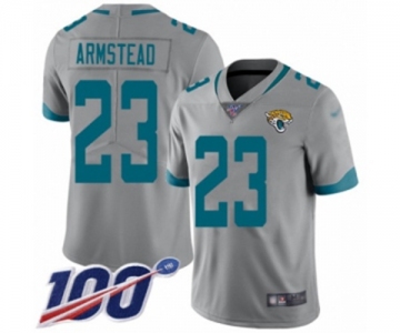 Men's Jacksonville Jaguars #23 Ryquell Armstead Silver Inverted Legend Limited 100th Season Football Jersey