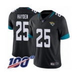 Men's Jacksonville Jaguars #25 D.J. Hayden Black Team Color Vapor Untouchable Limited Player 100th Season Football Jersey