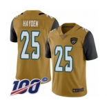 Men's Jacksonville Jaguars #25 D.J. Hayden Limited Gold Rush Vapor Untouchable 100th Season Football Jersey