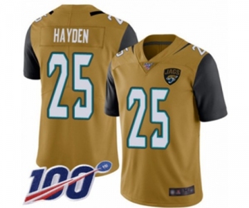 Men's Jacksonville Jaguars #25 D.J. Hayden Limited Gold Rush Vapor Untouchable 100th Season Football Jersey