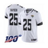 Men's Jacksonville Jaguars #25 D.J. Hayden White Vapor Untouchable Limited Player 100th Season Football Jersey